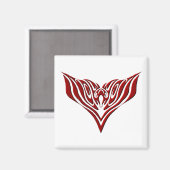 Red Winged Bird Tribal Tattoo Design Magneet (Voorkant / Achterkant)
