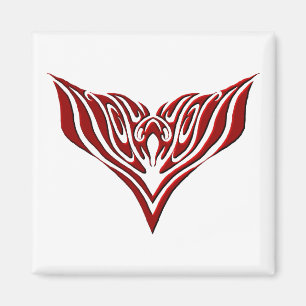 Red Winged Bird Tribal Tattoo Design Magneet