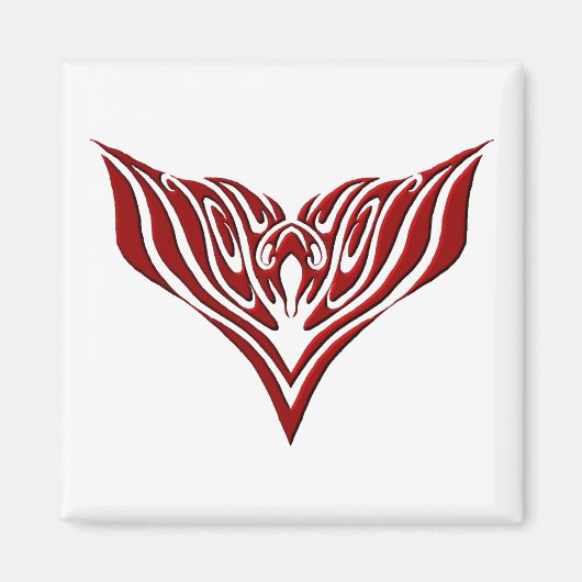 Red Winged Bird Tribal Tattoo Design Magneet (Voorkant)