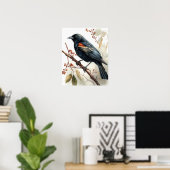 Red Winged Blackbird Art Print Poster (Thuiskantoor)