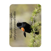 Red Winged BlackBird - Bad hair day text Magneet (Verticaal)
