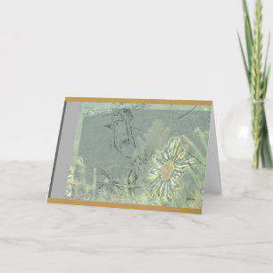 Red Winged Blackbird en Zonnebloemen Notecard Kaart
