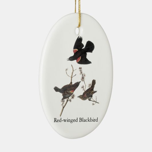 Red-Winged Blackbird, John Audubon Keramisch Ornament (Rechts)
