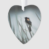 Red-winged Blackbird Marsh Dated Photo Custom Ornament (voorkant)