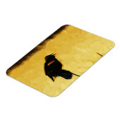 Red-Winged Blackbird Singing Abstract Magneet (Linkerzijde)