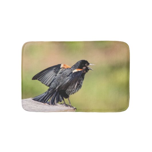Red Winged Blackbird Singing Badmat (Voorkant)