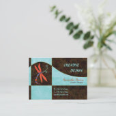 Red Winged Dragonfly Contemporary Visitekaartje (Staand voorkant)