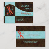 Red Winged Dragonfly Contemporary Visitekaartje (Voorkant / Achterkant)