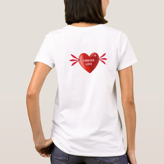 Red Winged Heart Beste Match & Forever Liefde T-shirt (Achterkant)