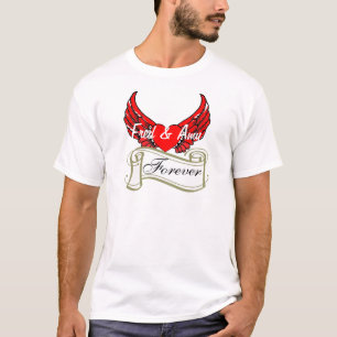 Red Winged Heart, Gold Scroll, Fred & Amy, Forever T-shirt