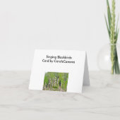 Red-Winged Merels op de Kaart van de Nota Cattails (Achterkant)