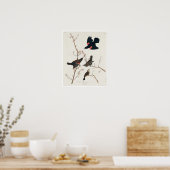 Red winged Starling of Marsh Blackbird van Audubon Poster (Keuken)