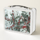 Red Winter Berries Holiday Metal Lunchbox (Achterkant)