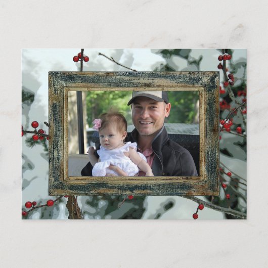 Red Winter Berries Kerstvakantie Briefkaart (Voorkant)