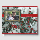 Red Winter Berries Kerstvakantie Gastenboek (Voorkant)