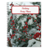 Red Winter Berries Kerstvakantie Notitieboek (Voorkant)