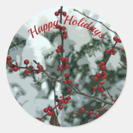 Red Winter Berries Vakantie Stickers