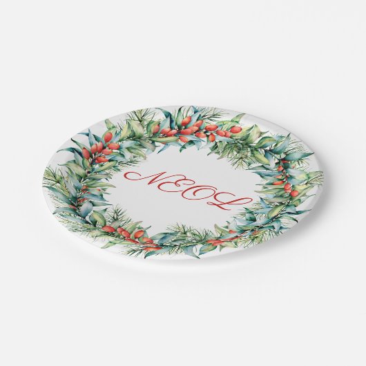 Red Winter Berry Kerstmis Bord (Gekanteld)
