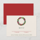 Red Winter Christmas Ornament | Kindly Reply Kaart (Voorkant / Achterkant)