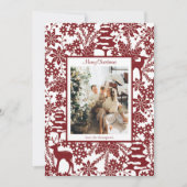 Red Winter Forest One Photo Christmas Kaart (Voorkant)