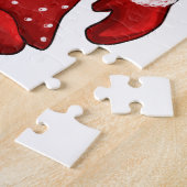 Red Winter Gnome Jigzaag Puzzle Legpuzzel (Zijkant)