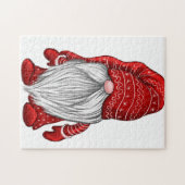 Red Winter Gnome Jigzaag Puzzle Legpuzzel (Horizontaal)