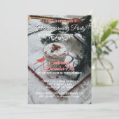 Red Winter Holiday Elegant Housewarming Party Kaart (Staand voorkant)