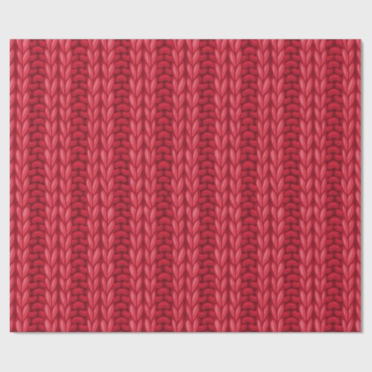 Red Winter Knitting Wooly Pattern Cadeaupapier (Vlak)