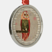 Red Winter Owl Snowflakes Ornament (Rechts)
