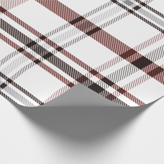 Red Winter Plaid Cadeaupapier (Hoek)