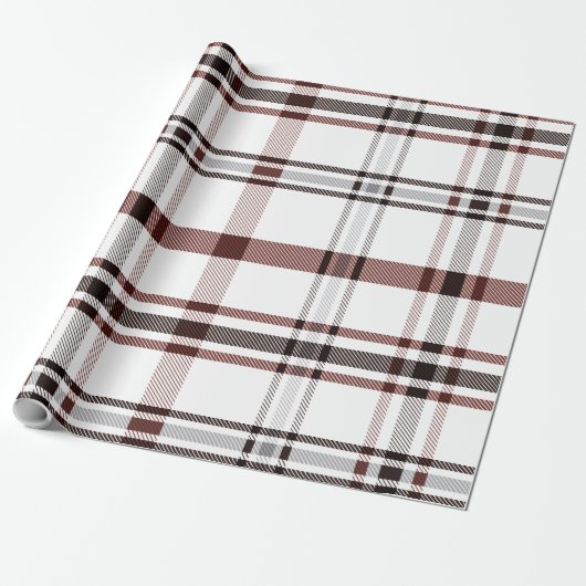 Red Winter Plaid Cadeaupapier (Uitgerold)