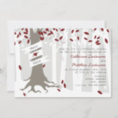 Red Winter Rehearsal Dinner Forest Snow Invitation Kaart (Voorkant)