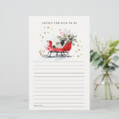 Red Winter Sleigh Advice For Mum To Be Baby Shower (Staand voorkant)