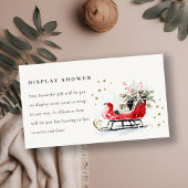 Red Winter Sleigh Display Shower Baby Baby Shower Informatiekaartje