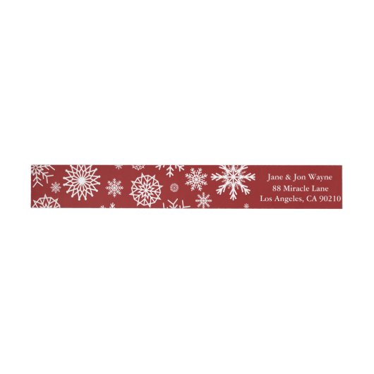 Red Winter Snowflake - kerstterugzendadres (Individueel)