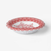 Red Winter Snowflake Lace Edge Papieren Kommen (Gebogen)