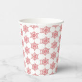 Red Winter Snowflake Papieren Bekers (Rechts)