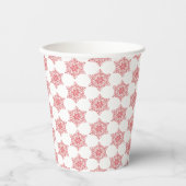 Red Winter Snowflake Papieren Bekers (Voorkant)