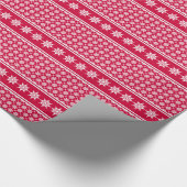 Red  Winter Snowflakes Holiday Kerstmis Cadeaupapier (Hoek)