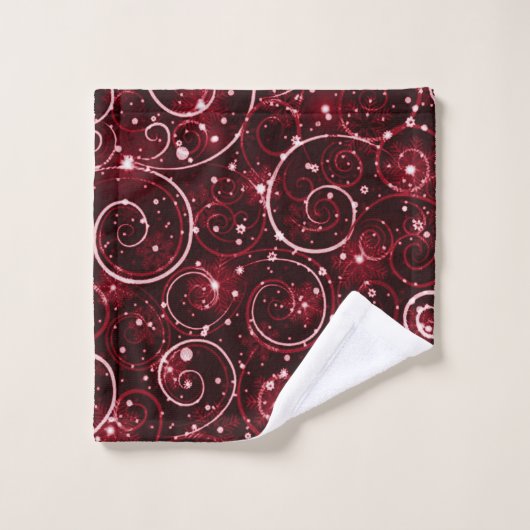 Red Winter Swirl Bad Handdoek (Wasdoekje)