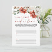 Red Winter Two Truth en een leugen Vrijgezellenfee Kaart (Staand voorkant)