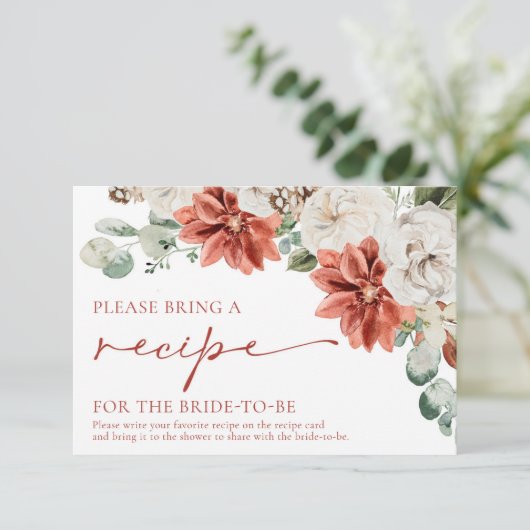 Red Winter Vrijgezellenfeest Neem een recept mee Informatiekaartje (Staand voorkant)