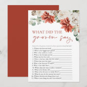 Red Winter Wat zei bruidegom zeggen Vrijgezellenfe Kaart (Voorkant / Achterkant)