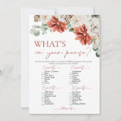 Red Winter Wat zit er in je tas Vrijgezellenfeest  Kaart (Voorkant)