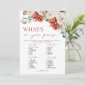 Red Winter Wat zit er in je tas Vrijgezellenfeest  Kaart (Staand voorkant)