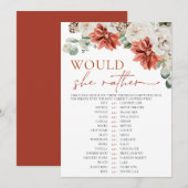 Red Winter wil liever Vrijgezellenfeest spel Kaart (Voorkant / Achterkant)