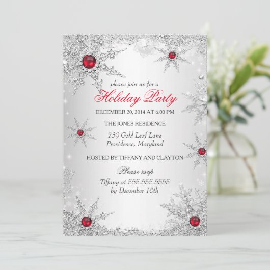 Red Winter Wonderland kerstfeestdag 6 Kaart (Staand voorkant)