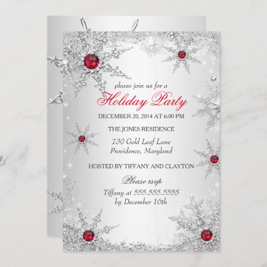 Red Winter Wonderland kerstfeestdag 6 Kaart (Voorkant / Achterkant)