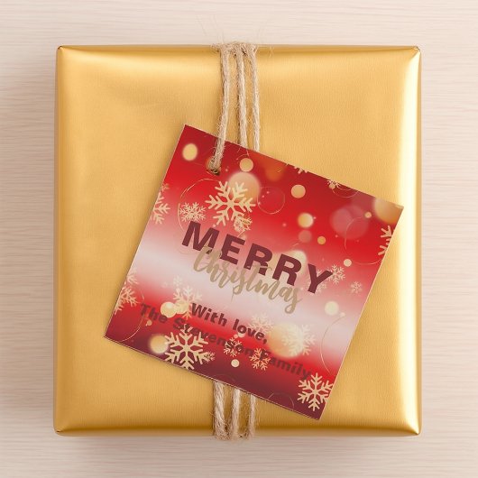 Red Winter Wonderland Merry Kerstry Bedankjes Labels