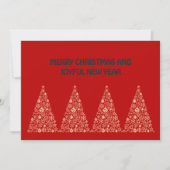 Red wish card New Year with tree Christmas Feestdagenkaart (Voorkant)